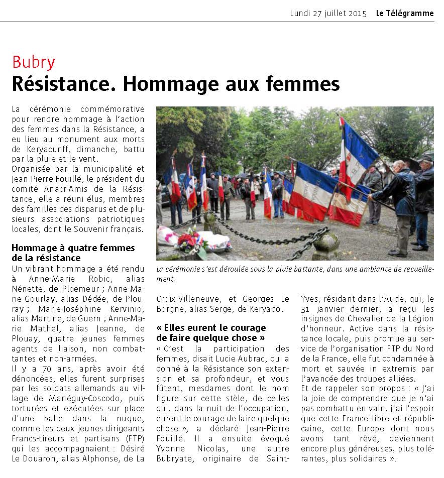 Bubry Hommage aux femmes