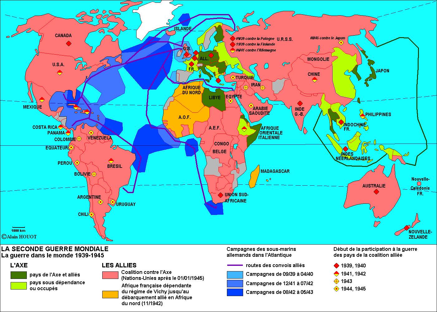 Le monde 1939 - 1945